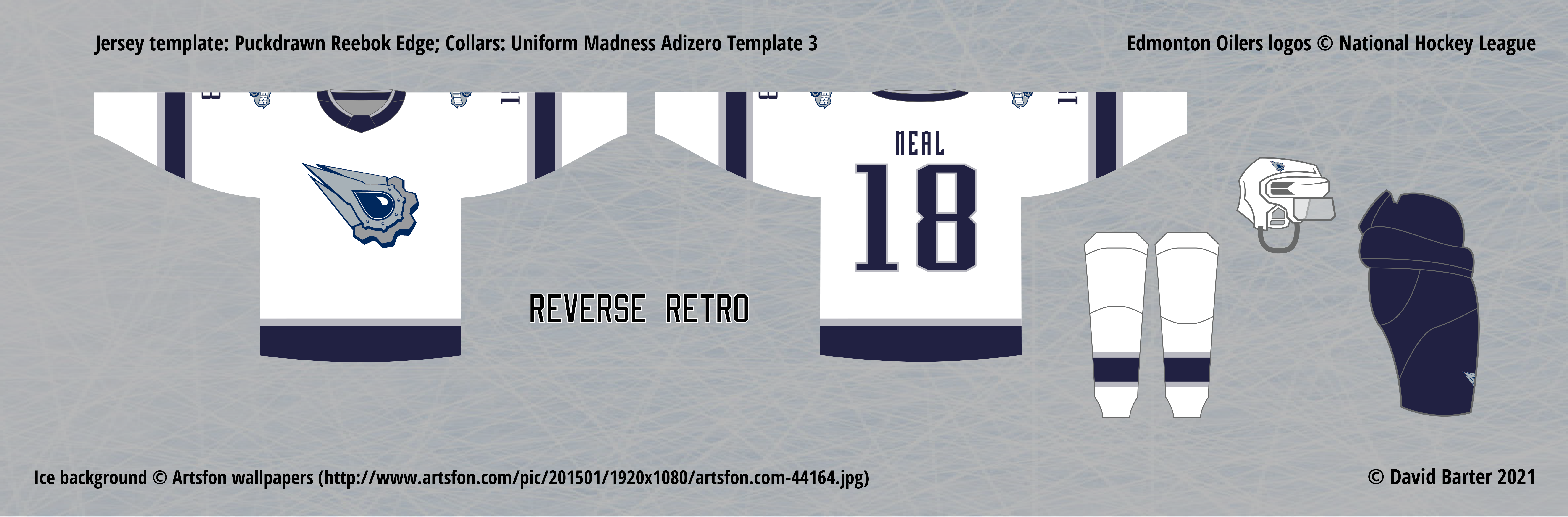 Edmonton Oilers Reverse Retro McFarlane Logo Navy Adidas